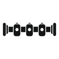 Black silhouette of a modular dumbbell set, depicting adjustable weights vector