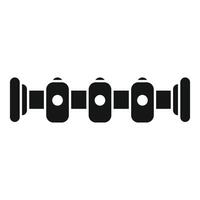 Black silhouette of a modular dumbbell set, depicting adjustable weights vector