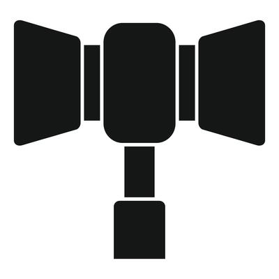 Black and white icon representing professional studio lighting equipment