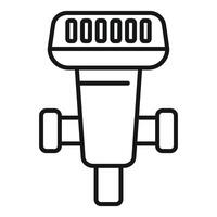 Black line art barcode scanner illustration vector