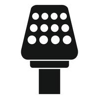 Simple black and white illustration of a microphone icon, isolated on a white background vector