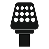 Simple black and white illustration of a microphone icon, isolated on a white background vector