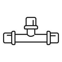 Simplistic line art of a horizontal pipe with valve vector