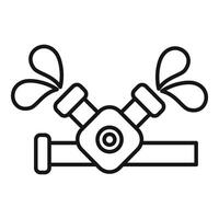 Plumbing wrench and water drops icon vector