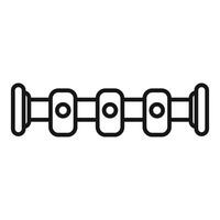 Black and white outline of a barbell icon vector