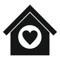Minimalist illustration of a house with a heart symbol in the center vector