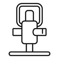 Line art podcast microphone icon vector