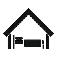 Black silhouette of a house with furniture icon vector