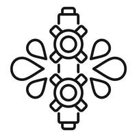 Abstract gear flower line icon vector