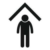 Home icon with person silhouette vector