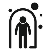 Person in protective field icon vector