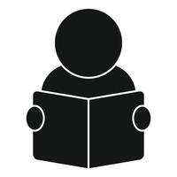 Person reading a book icon vector