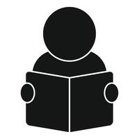 Person reading a book icon vector