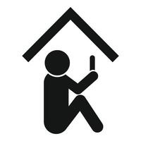 Stay at home symbol with person icon vector