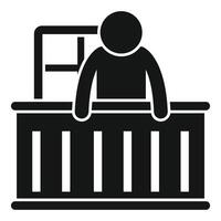 Customer at checkout counter icon vector