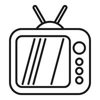 Outline illustration of a retro tv with antenna, perfect for digital and print projects vector