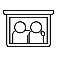 Conceptual icon of two people at a counter vector