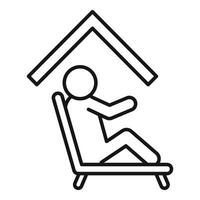 Relaxation under one roof icon vector