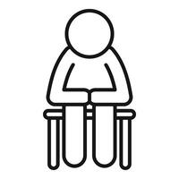 Line art illustration of person reading book vector
