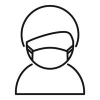 Icon of person wearing a face mask vector