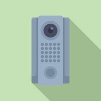 Modern intercom system icon on green background vector