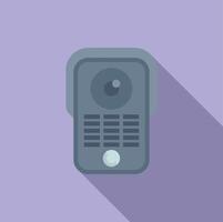 Modern intercom system on purple wall vector