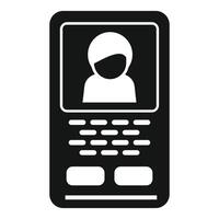 Retro mobile device icon with portrait display vector