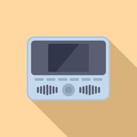 Retro portable tv illustration on beige background vector