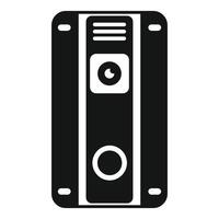 Black and white icon of a desktop computer case vector