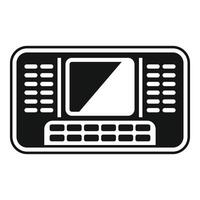 negro y blanco imagen de un Clásico computadora portátil, ideal para temática tecnológica diseños vector
