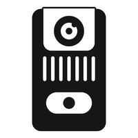 Modern black and white intercom icon vector