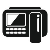 Black silhouette icon of telephone and answering machine vector