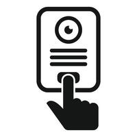 Hand pressing power button icon vector