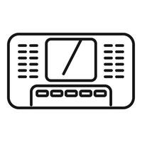 Retro radio line art icon vector