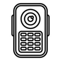 Line art illustration of secure keypad door lock vector