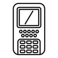 Modern line art illustration of a handheld calculator vector