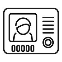 Stylized black and white icon of a user profile with avatar and text details vector