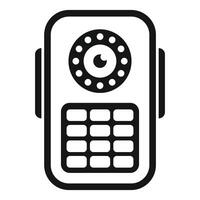 Black and white icon of a classical mobile phone with a rotary dial vector