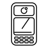 Vintage mobile phone line art illustration vector