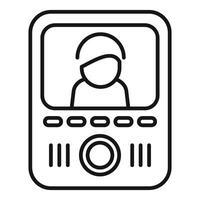 Line art icon featuring an astronaut in a spaceship, ideal for scifi themes vector