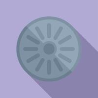 illustration of a grey 3d sunburst pattern wheel on a purple background vector