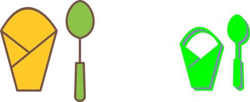 cuchara y servilleta icono diseño vector