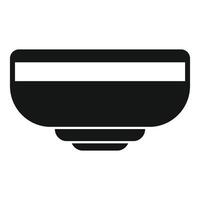 Black silhouette of a bowl icon vector