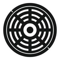 Black and white circular maze illustration vector