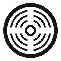 Black and white circular maze icon vector