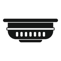 Black colander icon isolated on white vector