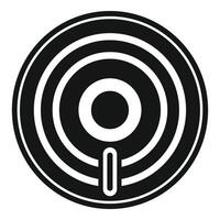 Black and white circular target icon vector