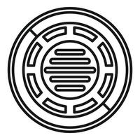 Black and white labyrinth icon vector