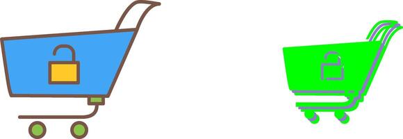 Unique Unlock Cart Icon Design vector