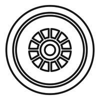 Circular geometric symbol with radial pattern vector